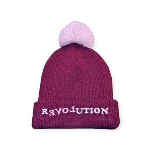 Tiny Whales Revolution Beanie w/ Light Pink Pom Pom 6-12Y EUC